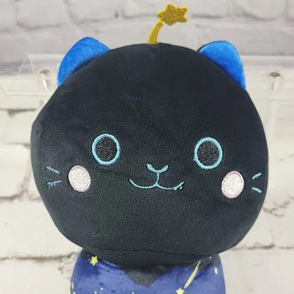 Mewaii 8‎ Inch Mushroom Plush Cute Black Cat Plush Pillow Soft Plushies Squish